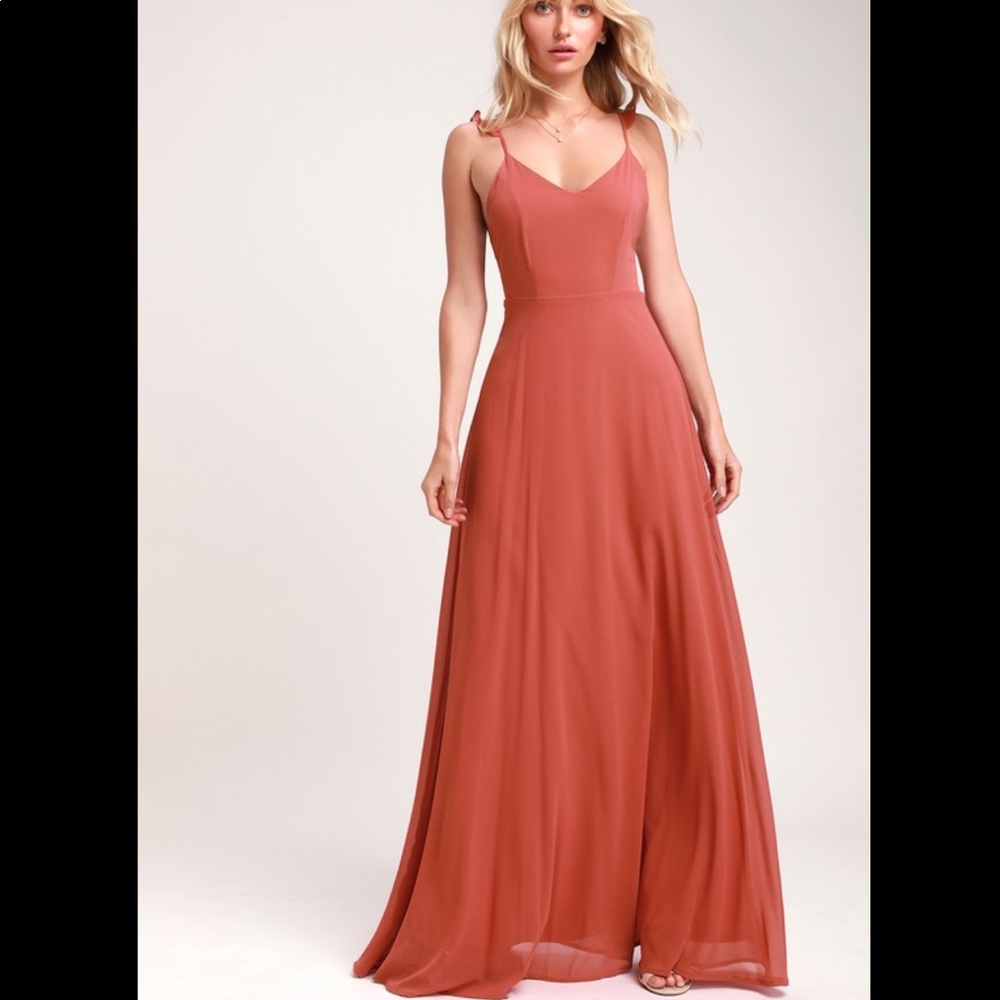 Lulus Rusty Rose Maxi Dress / Bridesmaids 💗